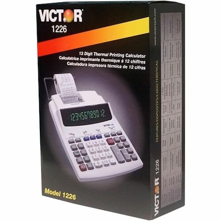 Victor Technology CALC, THERMAL, PRINT, 12DIGIT VCT1226